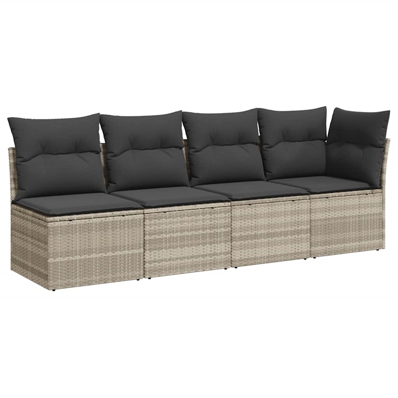 Afuera Living Contemporary Synthetic Poly Rattan Garden Sofa in Light Gray