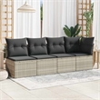 Afuera Living Contemporary Synthetic Poly Rattan Garden Sofa in Light Gray