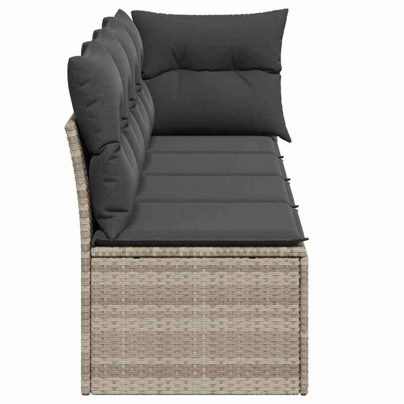 Afuera Living Contemporary Synthetic Poly Rattan Garden Sofa in Light Gray