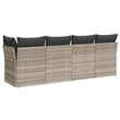 Afuera Living Contemporary Synthetic Poly Rattan Garden Sofa in Light Gray
