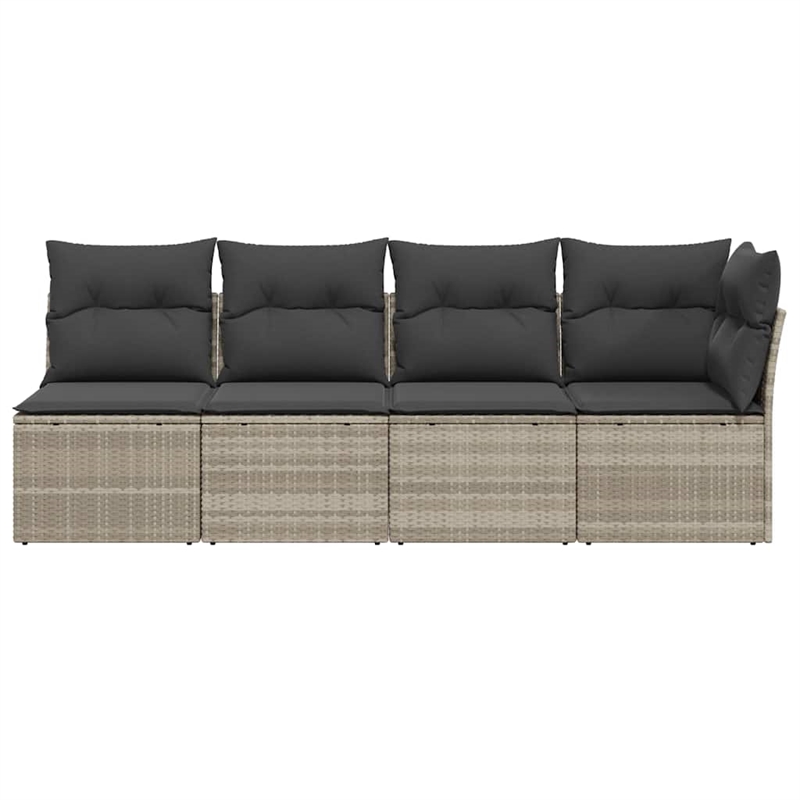Afuera Living Contemporary Synthetic Poly Rattan Garden Sofa in Light Gray