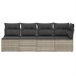 Afuera Living Contemporary Synthetic Poly Rattan Garden Sofa in Light Gray