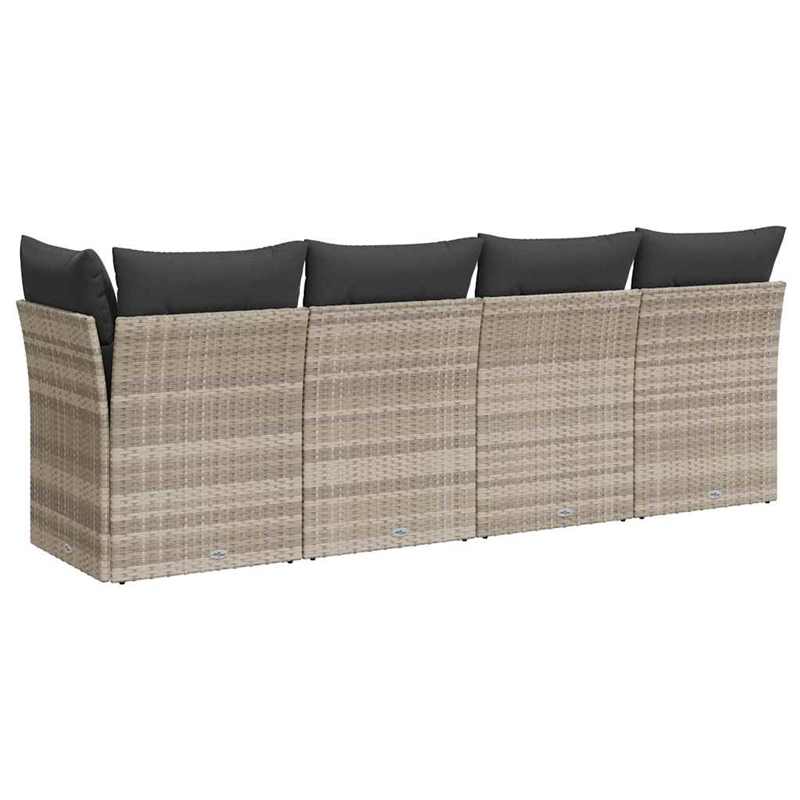 Afuera Living Contemporary Synthetic Poly Rattan Garden Sofa in Light Gray