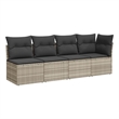 Afuera Living Contemporary Synthetic Poly Rattan Garden Sofa in Light Gray