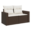 Afuera Living PE Rattan 2-Seater Modular Garden Sofa in Brown And Cream