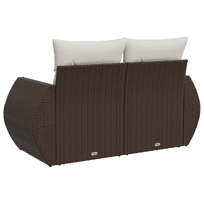 Afuera Living PE Rattan & Powder-Coated Steel Garden Sofa in Brown