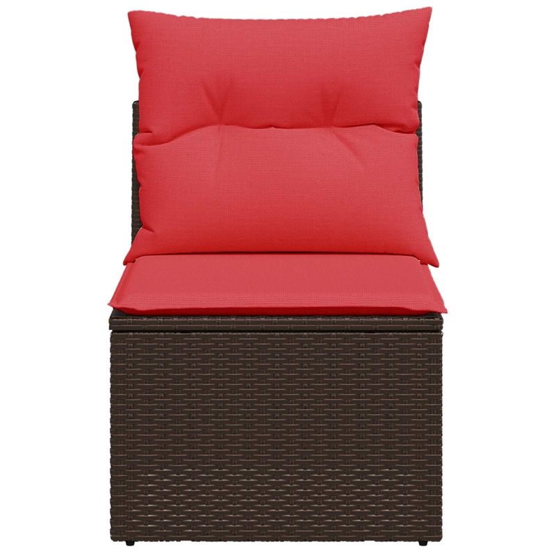 Afuera Living Contemporary Durable Poly Rattan Garden Sofa in Brown
