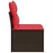 Afuera Living Contemporary Durable Poly Rattan Garden Sofa in Brown