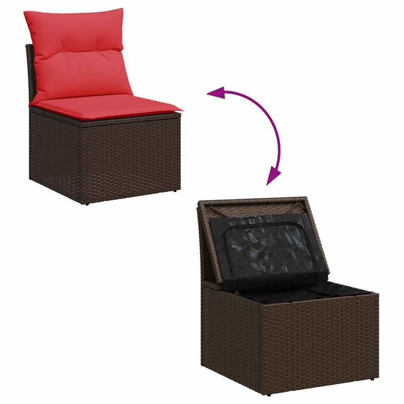 Afuera Living Contemporary Durable Poly Rattan Garden Sofa in Brown