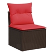Afuera Living Contemporary Durable Poly Rattan Garden Sofa in Brown