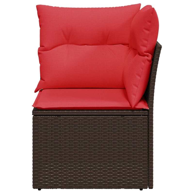 Afuera Living Contemporary Durable Poly Rattan Garden Sofa in Brown