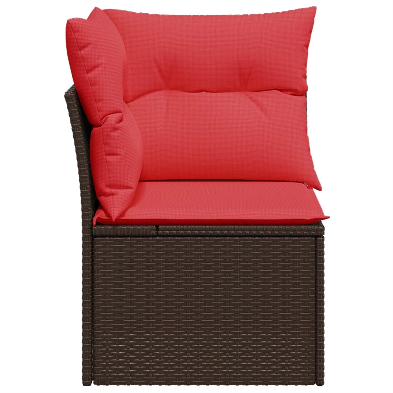 Afuera Living Contemporary Durable Poly Rattan Garden Sofa in Brown