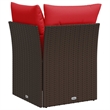 Afuera Living Contemporary Durable Poly Rattan Garden Sofa in Brown