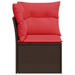 Afuera Living Contemporary Durable Poly Rattan Garden Sofa in Brown