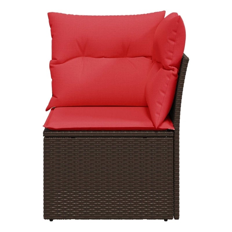 Afuera Living Contemporary Durable Poly Rattan Garden Sofa in Brown