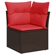 Afuera Living Contemporary Durable Poly Rattan Garden Sofa in Brown