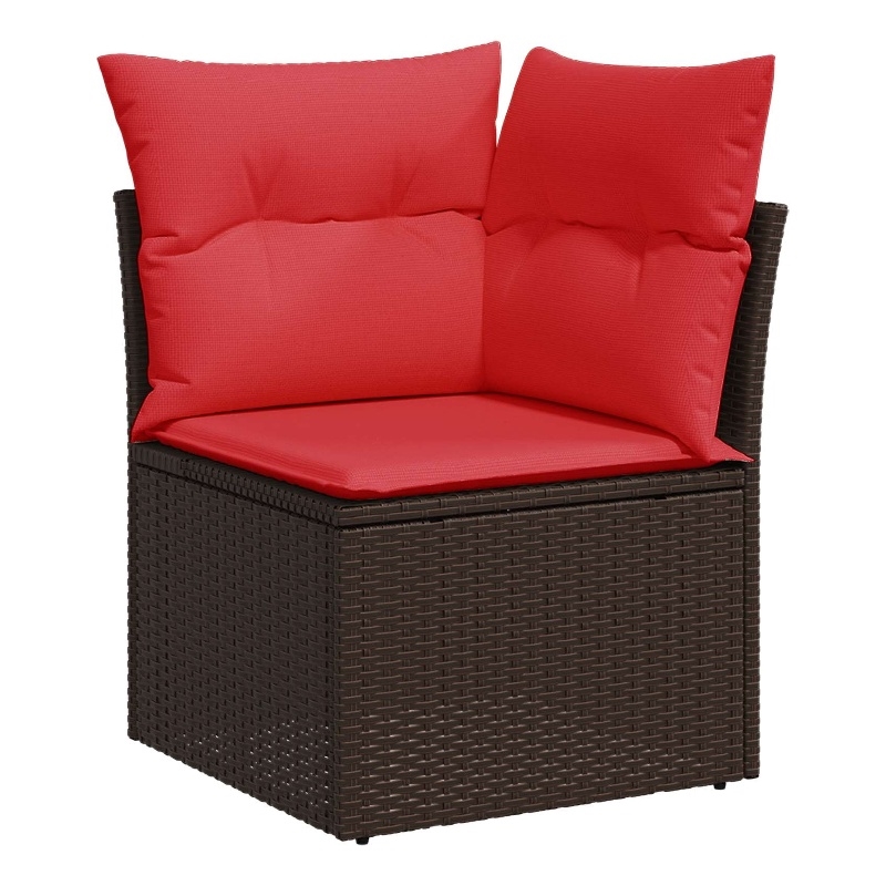 Afuera Living Contemporary Durable Poly Rattan Garden Sofa in Brown