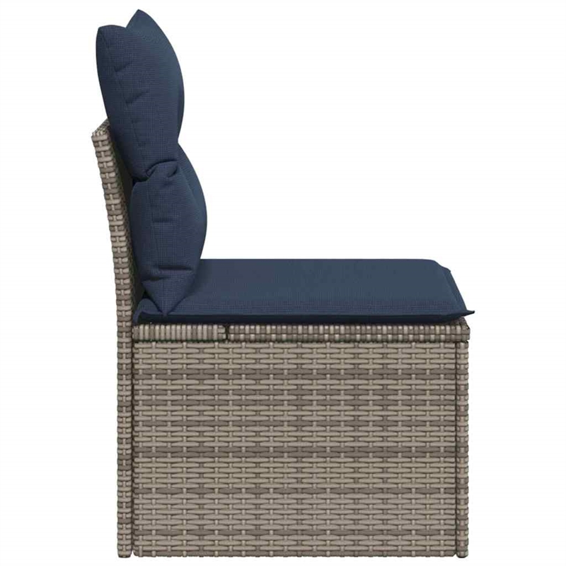 Afuera Living Contemporary Durable Poly Rattan Garden Sofa in Gray