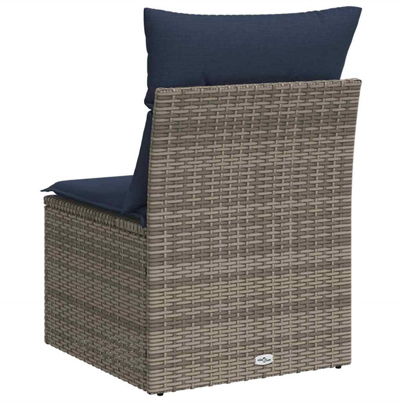 Afuera Living Contemporary Durable Poly Rattan Garden Sofa in Gray