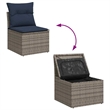 Afuera Living Contemporary Durable Poly Rattan Garden Sofa in Gray