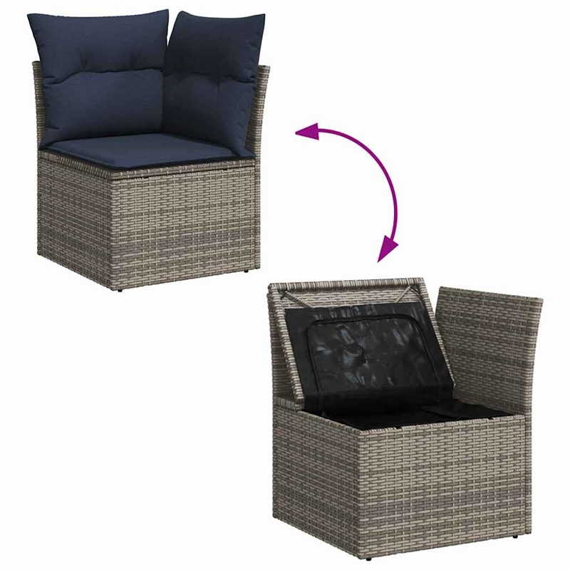Afuera Living Contemporary Durable Poly Rattan Garden Sofa in Gray