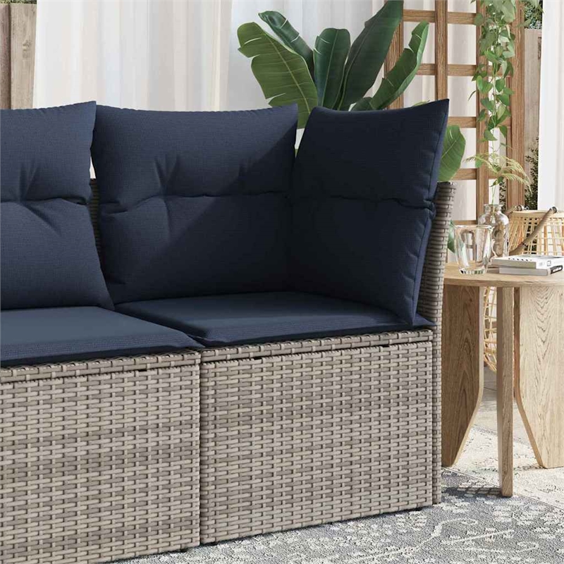Afuera Living Contemporary Durable Poly Rattan Garden Sofa in Gray