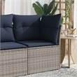 Afuera Living Contemporary Durable Poly Rattan Garden Sofa in Gray