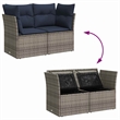 Afuera Living Contemporary Durable Poly Rattan Garden Sofa in Gray