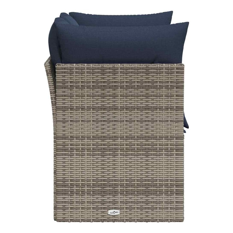 Afuera Living Contemporary Durable Poly Rattan Garden Sofa in Gray
