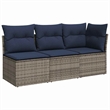 Afuera Living Contemporary Durable Poly Rattan Garden Sofa in Gray