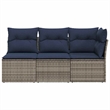 Afuera Living Contemporary Durable Poly Rattan Garden Sofa in Gray