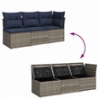 Afuera Living Contemporary Durable Poly Rattan Garden Sofa in Gray
