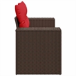 Afuera Living 2-Seater Brown Poly Rattan Patio Sofa With Cushions in Red