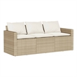 Afuera Living Contemporary Synthetic Poly Rattan Garden Sofa Beige & Cream
