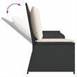 Afuera Living Standard Rattan Reclining Bench With Removable Covers in Black