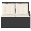 Afuera Living Standard Rattan Reclining Bench With Removable Covers in Black