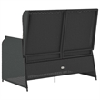 Afuera Living Standard Rattan Reclining Bench With Removable Covers in Black