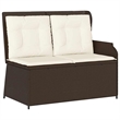 Afuera Living Standard PE Rattan Reclining Patio Bench in Brown