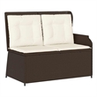 Afuera Living Standard PE Rattan Reclining Patio Bench in Brown