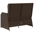 Afuera Living Standard PE Rattan Reclining Patio Bench in Brown