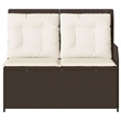 Afuera Living Standard PE Rattan Reclining Patio Bench in Brown