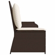 Afuera Living Standard PE Rattan Reclining Patio Bench in Brown