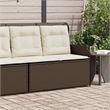Afuera Living Standard PE Rattan Reclining Patio Bench in Brown