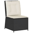 Afuera Living Contemporary PE Rattan Reclining Patio Sofa in Black