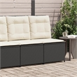 Afuera Living Contemporary PE Rattan Reclining Patio Sofa in Black