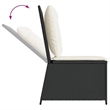 Afuera Living Contemporary PE Rattan Reclining Patio Sofa in Black