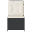 Afuera Living Contemporary PE Rattan Reclining Patio Sofa in Black