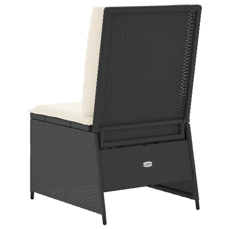 Afuera Living Contemporary PE Rattan Reclining Patio Sofa in Black
