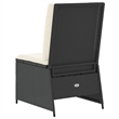 Afuera Living Contemporary PE Rattan Reclining Patio Sofa in Black
