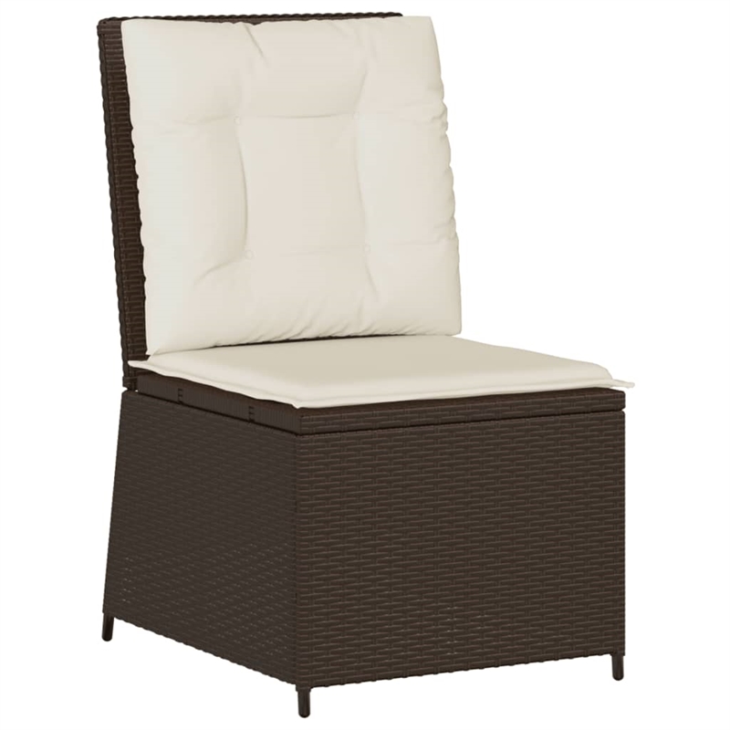 Afuera Living Contemporary Poly Rattan Reclining Patio Sofa in Brown